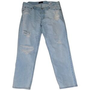 ABERCROMBIE & FITCH Womens JRS Denim Jeans Faded Ripped Low Slim 29 / 8 Short
